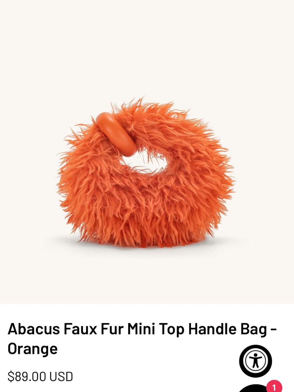 JW PEI Abacus Faux Fur Mini Top Handle Bag - Orange